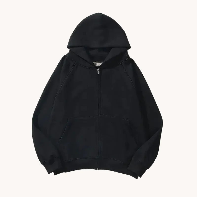 Plain Zip-Up Hoodie - BuySmart