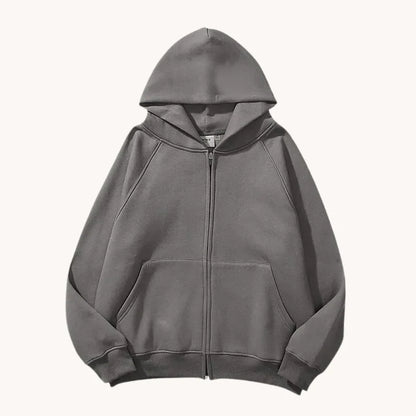 Plain Zip-Up Hoodie - BuySmart