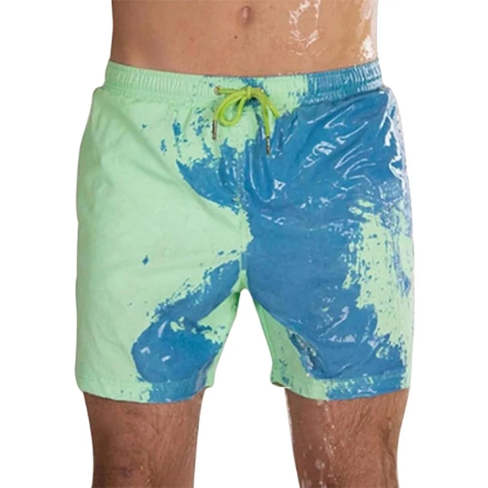 Men's Color-Changing Beach Shorts - Quick Dry Swim Trunks - BuySmart