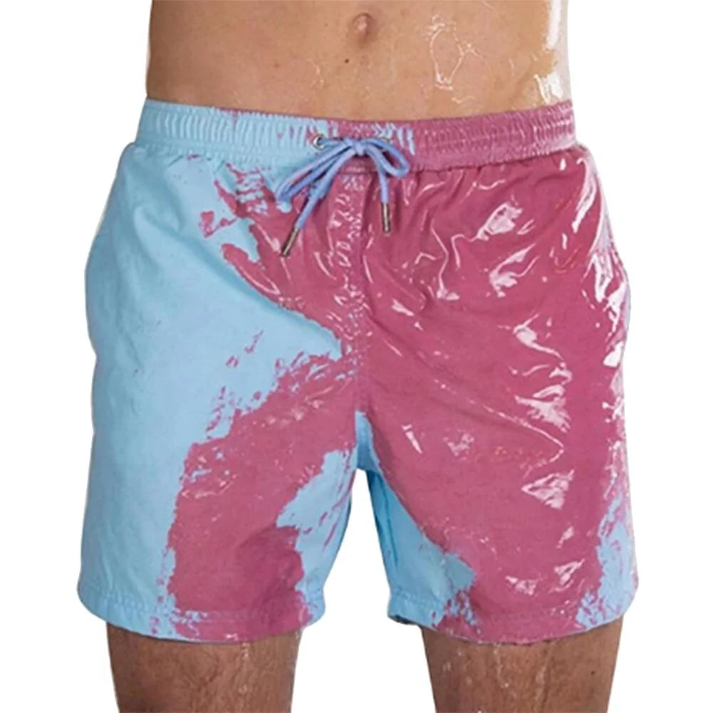 Men's Color-Changing Beach Shorts - Quick Dry Swim Trunks - BuySmart