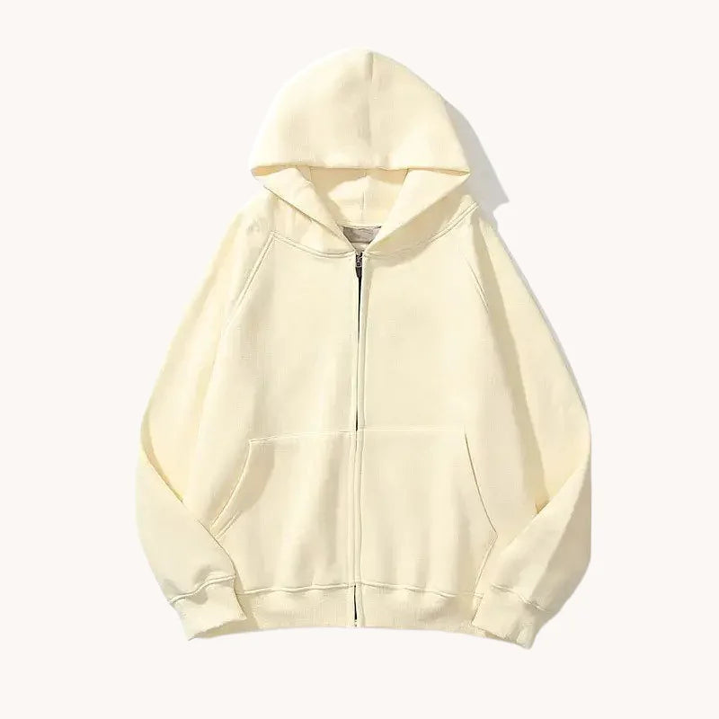 Plain Zip-Up Hoodie - BuySmart