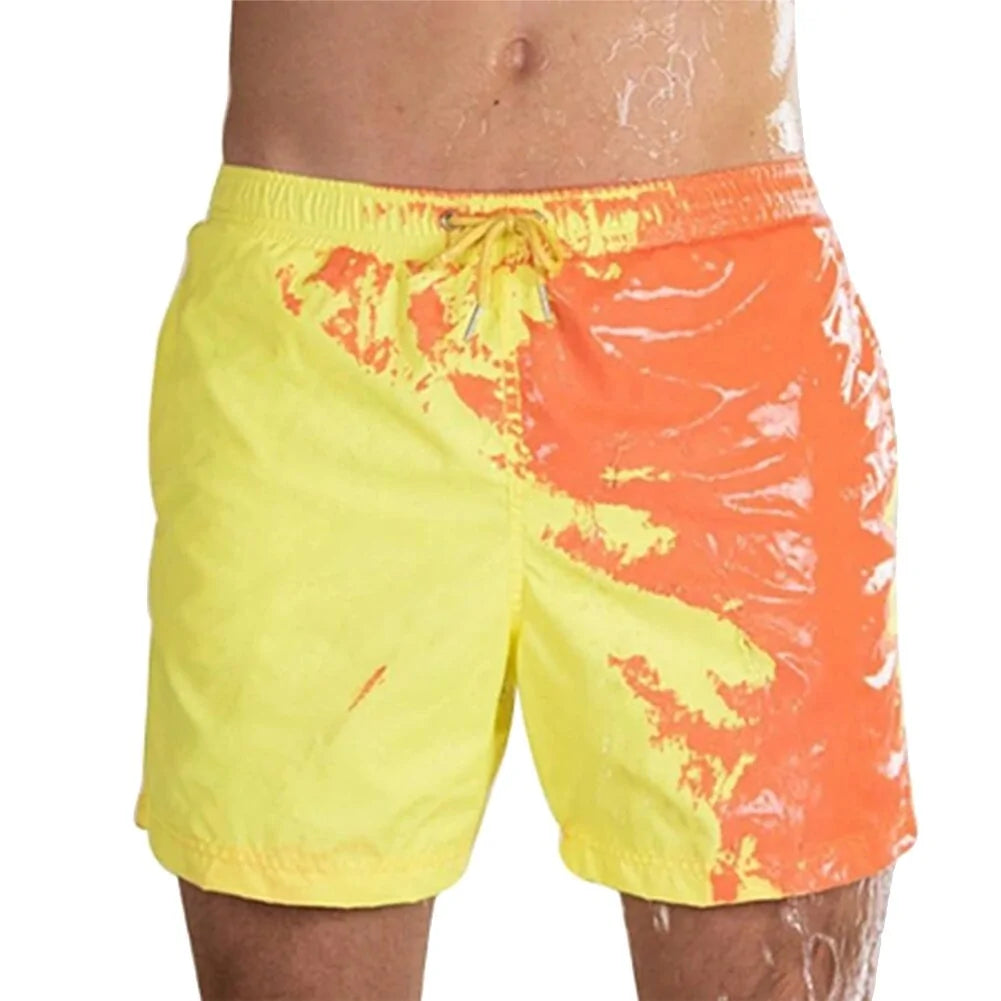 Men's Color-Changing Beach Shorts - Quick Dry Swim Trunks - BuySmart